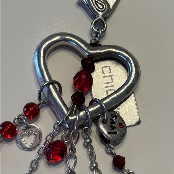 Chico’s Red and Silver Heart Bag Charm - Picture 6 of 13